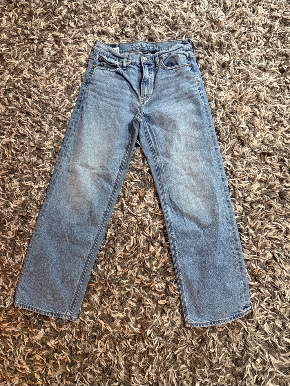 Classic American Eagle Straight-Leg Blue Jeans